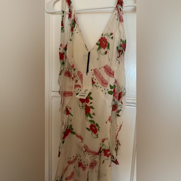 NWT! CELIA BIRTWELL FOR EXPRESS Flowing Silk Chiffon Maxi Dress - Sz0 - Picture 2 of 4